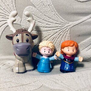 Fisher-Price Little People Frozen Elsa Anna & Sven Figure Disney Lot of 3